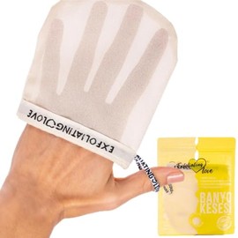 Exfoliating Love Body&Facial Cleansing and Exfoliater Mitts, Gently Peeling with Fake Tan Remover, Hammam & Spa Kese, Kind to your skin, for (NORMAL SKIN TYPES)