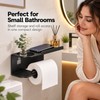 Wall-Mounted Toilet Paper Holder with Shelf – Carbon Steel Bathroom