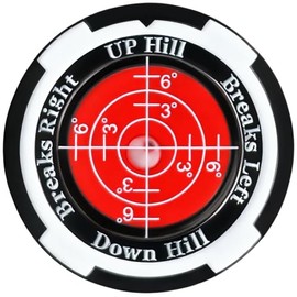 GreenNav Pro-High Precision Golf Green Reader & Golf Ball Marker with Horizontal Bubble Level, Essential Slope & Putt Line Reading Aid, Golf Accessories for Men Women (Black&Red)