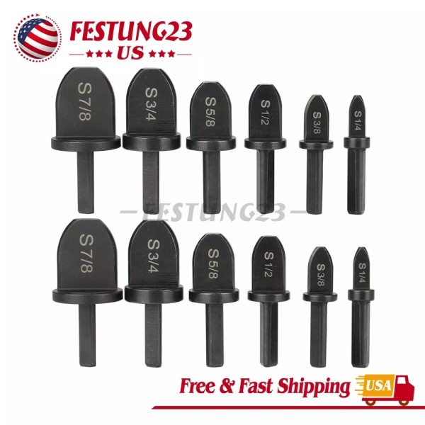 12X Swaging Tool Drill Bit Set Air Conditioner Copper Pipe