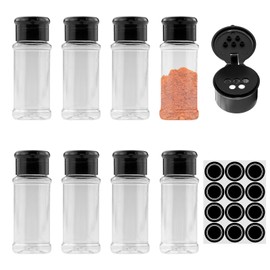 8 Stück Gewürzdosen, 100ml gewürzstreuer Kunststoff Gewürzdose Transparent Gewürzbehälter Gewürze organizer für Küche, Schublade, Gewürzregal, Camping