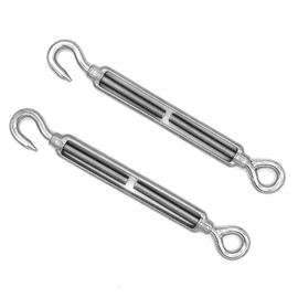 Pack of 2 NUZAMAS M12 Hook & Eye, C to O Fits Turnbuckle, 304 Stainless Steel, Hardware Kit for Wire Rope Tension Heavy Duty, for Sun Shade, Tent Awning Installation, Anti-Rust