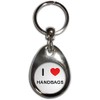 I Love Heart Handbags - Chrome Tear Drop Shaped Double
