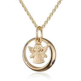 Xaana,Children's Necklace with Pendant 333 Yellow Gold Synthetic Blue Sapphire 38 cm - AMZ0396