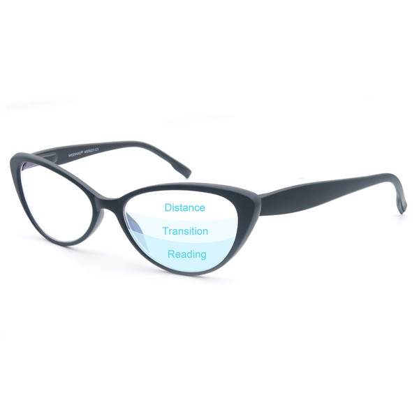 MODFANS - Gafas de lectura progresivas multifocales de 1,5 cateye, bloqueo de luz azul, antirreflejos, antifatiga ocular, protección UV, lectores multifocales sin línea con bisagra Sping cómoda