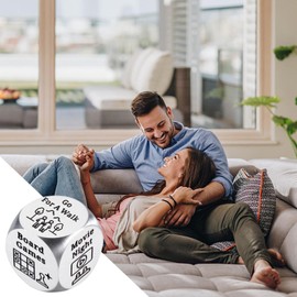 Stainless Steel Decision Dice, Decision Dice Couple Creative Date Night Dice Game, Funny Novelty Toys Ideas Game Accessories for Valentines Day