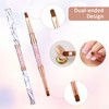 2PCS Double Ended Nail Art Brushes Oval Gel Nail Brush