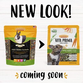 Sunseed 49080 Vita Prima Sunscription Adult Rabbit Food - High Fiber Timothy Formula, 4 LBS