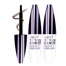 2PCS Tinta Para Cejas Permanente, Tattoo Brow Peel-Off, Tinte de Cejas Permanente, Resistente al Agua y Duradero, Crea Cejas Más Gruesas, Adecuadas Todos los Estilos-10g (#01)