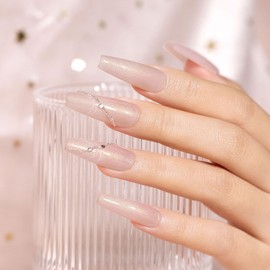 RARJSM Shimmer Rubber Base Gel Nail Polish Glitter Nude Sheer Pastel Pink Gold Rubber Base Gel for Nails Brush on Quick Extend Builder Hard Gel Soak Off Curing Requires 15ml Salon Home French Manicure