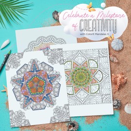 ColorIt Mandalas Volume X Spiral Bound Adult Coloring Book with 50 Mandala Patterns for Relaxation and Stress Relief - Includes Perforated Pages, Thick Paper, Hardback Covers, and Blotter Page