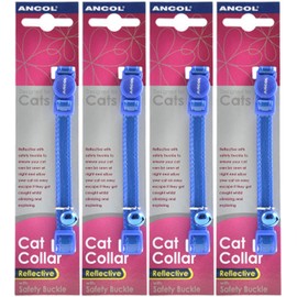 4 Units Saver Pack - Ancol - Gloss Reflective Cat Collar Blue