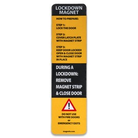 50 Pack Lockdown Magnetic Strips for School Lockdown – Durable 30mil School Safety Strips (Black) – Reusable Lockdown Magnets for Door Security - Made in USA