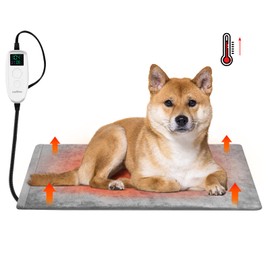 VavoPaw Pet Heating Pad for Dogs,Dog Cat Heating Pad with Temperature Adjustable & Timer,Electric Heating Pad Waterproof Dog Heated Blanket Indoor Heated Cat Bed,15.74x29.52 Inch/40x75CM