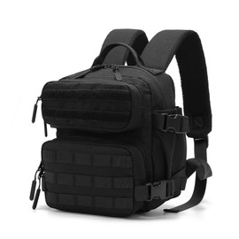 9L Mini Tactical Backpack Small Gym Bag Fitness Portable Backpack With Molle System For Hiking, Camping, Traveling, Daily Use (Black)
