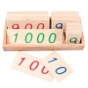 Adena Montessori Large Wooden Number Cards with Box (1-1000)