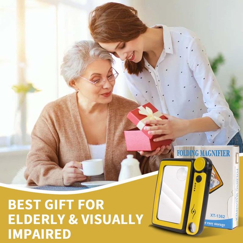 Magnifying Glass with Light, 5X 10X 45X Rechargeable Magnifier with
