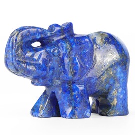 SMQ 1Pc Small Natural Lapis Lazuli Elephant Statues Home Decor Carved Gemstone Lucky Elephant Stones Crystal Animal Carvings Figurines Ornament Sculpture Crafts，2"