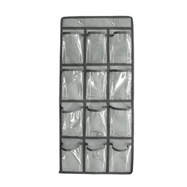 SURCHAR Wall Pocket Calendar Pocket Clear Wall-mounted Storage Pocket Transparent Pocket Calendar Hanging Pocket Closet Small Item Storage Pocket Storage Bag with Hook 2 Sizes 12/36 Pockets (Gray, 12