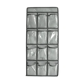SURCHAR Wall Pocket Calendar Pocket Clear Wall-mounted Storage Pocket Transparent Pocket Calendar Hanging Pocket Closet Small Item Storage Pocket Storage Bag with Hook 2 Sizes 12/36 Pockets (Gray, 12