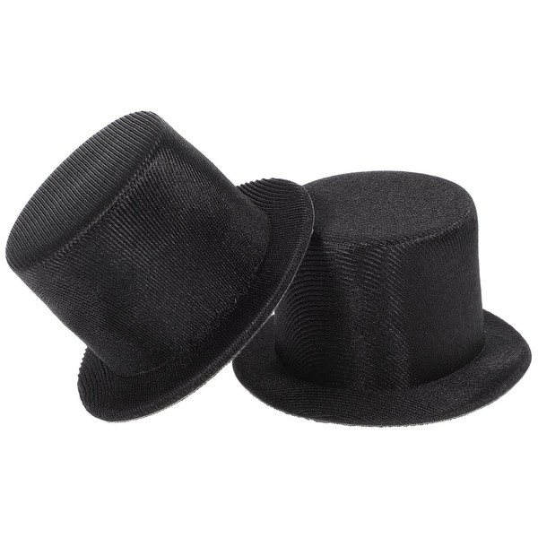 Abaodam Pack of 2 Mini Top Hat Mini Top Hat Black Christmas Doll Craft Hat for Arts and Crafts Supplies