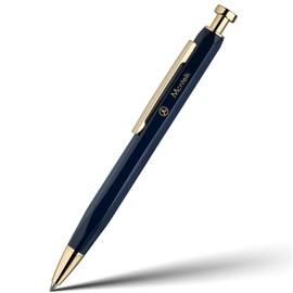 MCNTEIK Blue Gel Pen-Stunning Click Pen with 24K Gold Finish, Hexagonal Design, ADMOK Black Refill, Best Gift Set for Men & Women, Professional Executive Office, Nice Fancy Retractable Pens