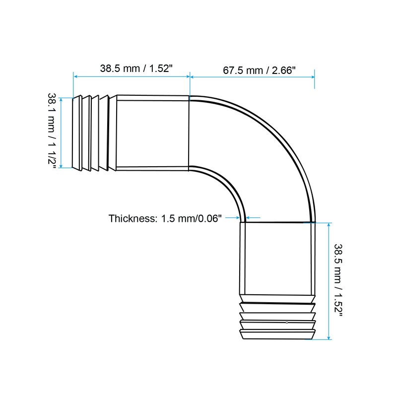 PATIKIL 90 Degree Elbow Hose Barb Fitting, 304 Stainless Steel,