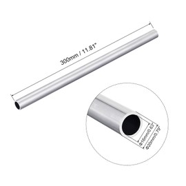 TOP-VIGOR 1Pc 6063 Aluminum Round Tube, 20mm OD 16mm ID 300mm Length Seamless Aluminum Straight Tubing Pipe Tubing for Industry DIY Projects