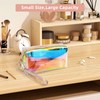Clear Iridescent Holographic Makeup Bag, Thick PVC Small Clear Toiletry