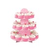Unique Party Supplies Babyparty-Cupcake-Ständer - Rosa Punktmuster, 13"H x 11.75"W