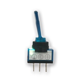 Illuminated 3 Pin 12V/20A Blue Long Switch 2 Positions On/Off