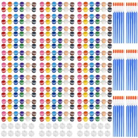 Jaoruizer 450 Pcs Mini Acrylic Paint Set, 12 Colors 30 Set Kids Washable Acrylic Paints Strips Kit Bulk with 60pcs Painting Brushes and 30pcs Palettes, Kids Painting Kit for Home Classroom