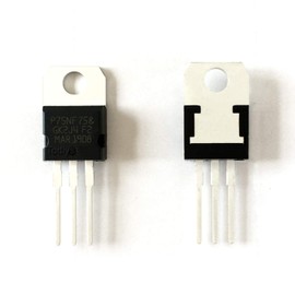 Todiys New 15Pcs for P75N75 P75NF75& STP75NF75 TO-220 N-Channel Power MOSFET Transistor P75NF75