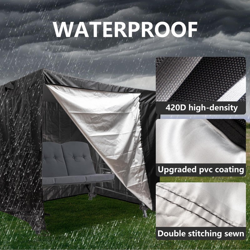 WEIMELL Outdoor Swing Cover 3 Triple Seater Waterproof Garden Patio