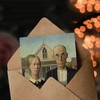 Artery8 Grant Wood Art Card American Gothic Midwestern Farmers