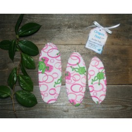 Handmade No more Sweaty Boobies sweat pads! 3 sizes to choose from! Pink circle frogs - Medium