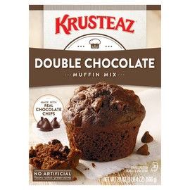 Krusteaz Muffin Mix, Double Chocolate Muffin Mix, Made with Real Chocolate Chips & No Artificial Flavors, Colors or Preservatives, 20 Ounce Box (Pack of 4)