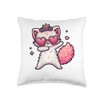 Cat Heart Shape Sunglasses Dabbing Dance Lover Throw Pillow