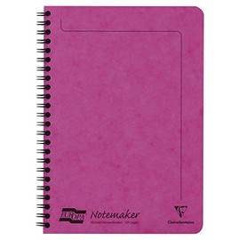 Clairefontaine - Ref 3087Z - Europa Notemaker Sidebound Notebook (120 Pages) - A5 Size, 90gsm Brushed Vellum Paper, Micro-Perforated Sheets, Lined Rulings - Pink