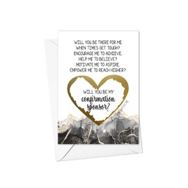 Will You Be My Confirmation Sponsor Scratch Off Card | Black and Gold Confirmation Proposal Card for Him or Her (Confirmation (Black/Gold))