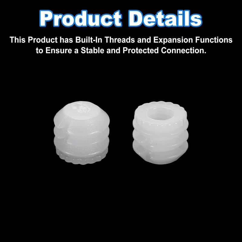 sourcing map 200Pcs 0.32"x0.3" Hinge Dowels, Plastic Dowel Insert with