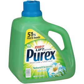 Purex Liquid Laundry Detergent, Natural Elements Linen & Lilies, 150 Fluid Ounces, 115 Loads