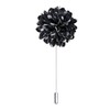 Hi-Tie Men Tie Flower Lapel Pin Set Jacquard Woven Silk
