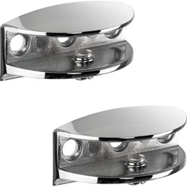 Gedotec Glass Shelf Support Metal | Pack of 2 - Shelf Support Glass and Wood - Dome | Shelf Support Wall Shelves for Shelf Thickness 4-10 mm | Wall Bracket for Glass Shelves | Design Shelf Support