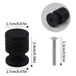 NAHUAA 10Pcs Cabinet Knobs Black Drawer Knobs Aluminium Kitchen Cupboards Door Knob Round Wardrobe Pull Handles for Chest of Drawers with 10Pcs M4 Screws, 17x24mm