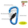 munkees 2-Pack D-Ring Carabiner with Lock , Caribeener Clips, Spring