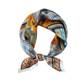 BRMM MIA Women’s Scarf, 100% Silk, 20.9 inches (53 cm), Square, Work Commute, Office Scarf, Handkerchief, Valentine’s Gift