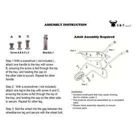 G & F Products Kids Metal Wheelbarrow – Child-Sized, Durable Metal Construction with Sturdy Wheel, Easy Assembly, Ideal for Outdoor Play, Gardening Fun, Backyard Activities & Toddler-Friendly Design