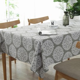 Aeici Square Table Cloth 140x140 Kitchen Table Cloth Cotton Tablecloth Party Washable Fabric for Indoor Outoor