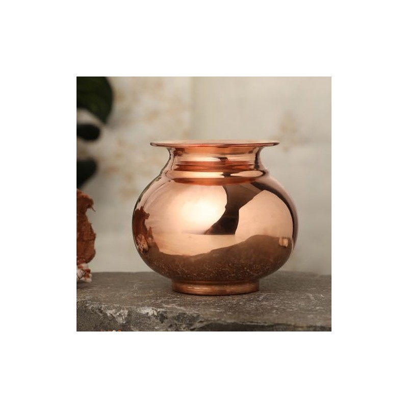 Pure Copper Lota Kalash for Pooja, Rituals (750 ml)